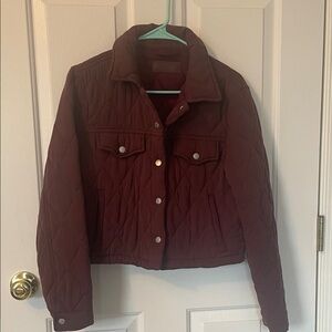 Blank NYC Quilted Maroon Puffer Jacket